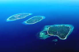 Three small islands of Lombok's coast